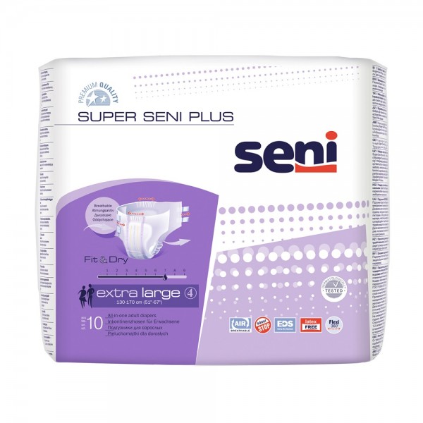 Scutece cu sistem inchis Super Plus Extra Large, 10 bucati, Seni