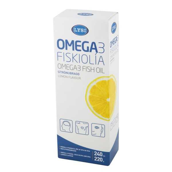 Omega 3 cu aroma de lamaie, 240ml, Lysi