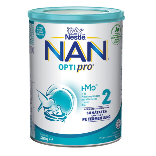 Lapte praf Nan 2 Optipro Premium, incepand de la 6 luni, 400 g, Nestle