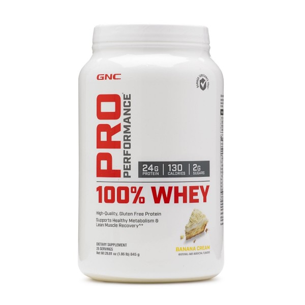 Proteina din zer cu aroma de banane Pro Performance, 845g, GNC