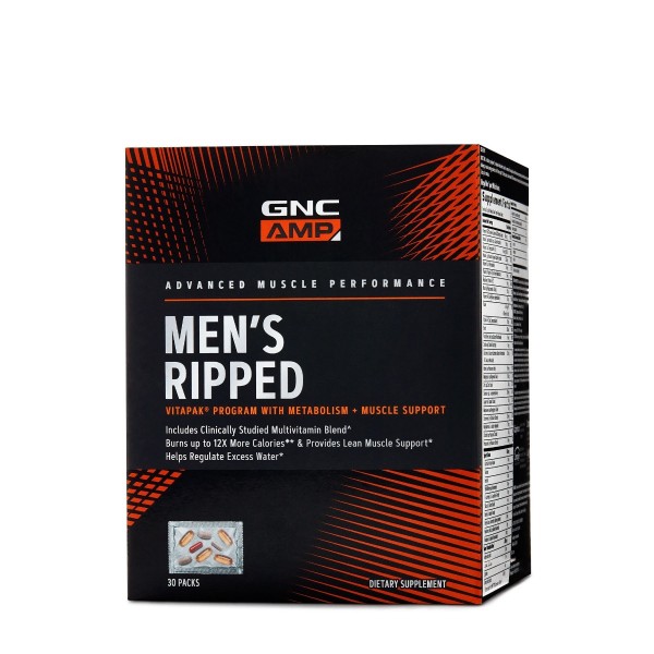 Complex de multivitamine pentru barbati AMP Men's Ripped Vitapak, 30 pachetele, GNC