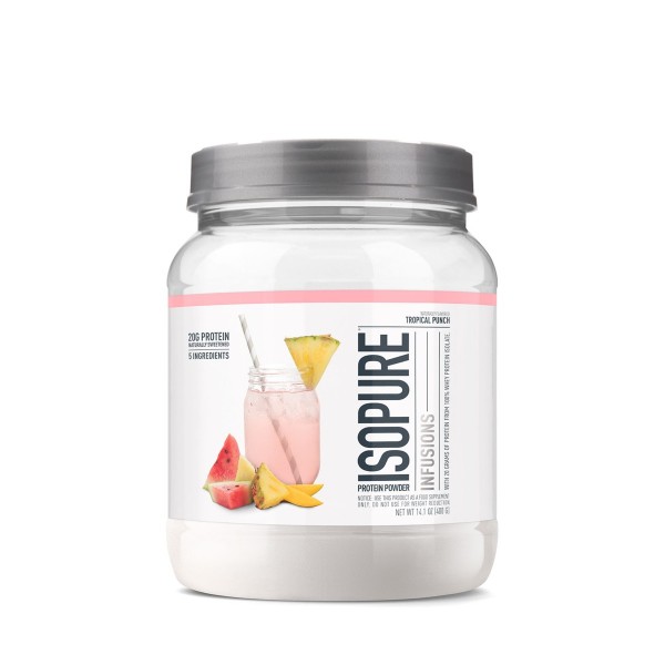 Proteina izolata din zer cu aroma de Punch Tropical, 400g, Isopure