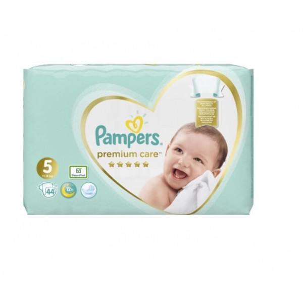 Scutece Premium Care Nr.5 pentru 11-16kg, 44 bucati, Pampers