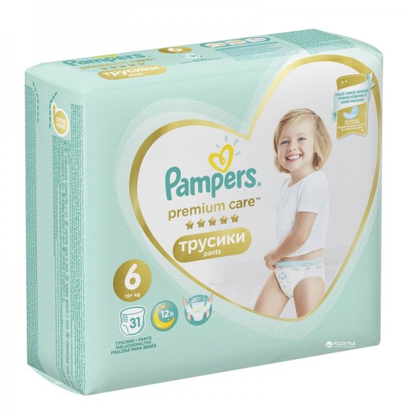 Scutece Premium Care Pants Nr.6 15 kg+, 31 bucati, Pampers