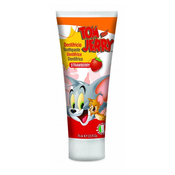 Pasta de dinti cu capsuni Tom and Jerry, 75ml, Naturaverde