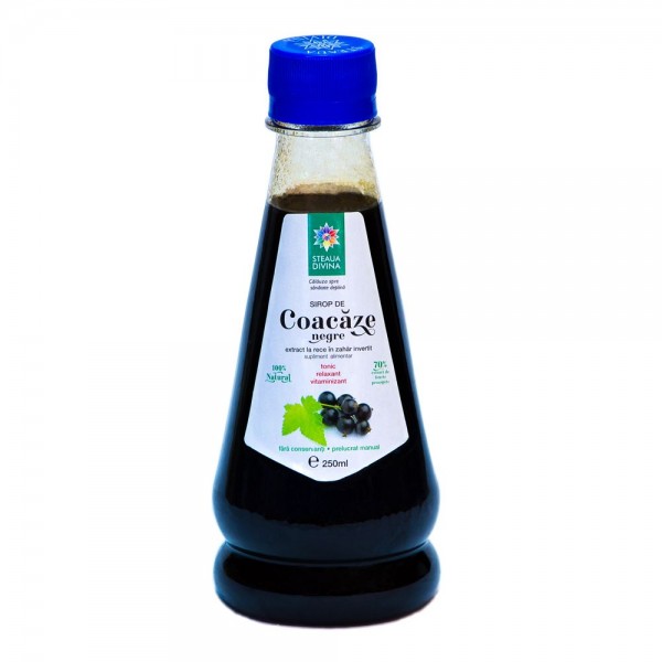 Sirop natural cu coacaze negre si stevie, 250ml, Steaua Divina