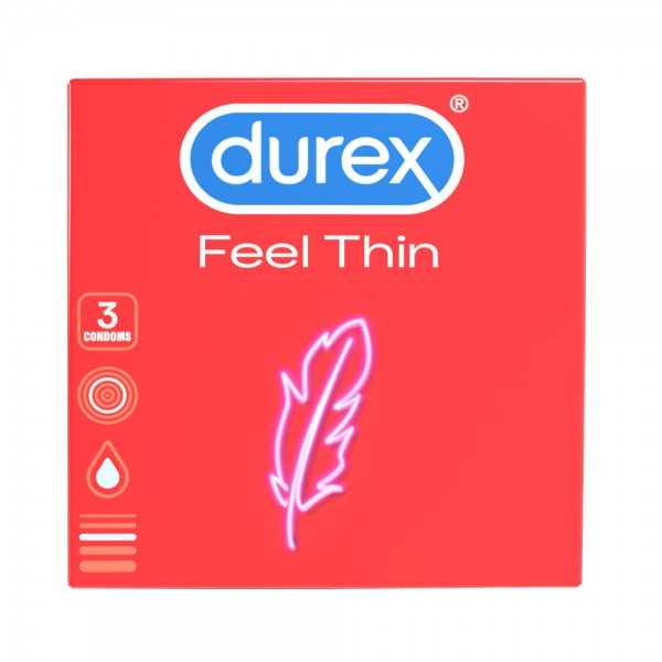 Prezervative Feel Thin, 3 bucati, Durex