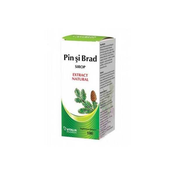 Sirop natural din muguri de pin si brad, 100 ml, Vitalia