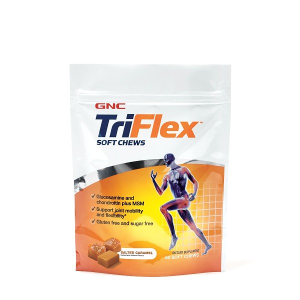 Soft Chews TriFlex aroma de caramel sarat, 60 caramele, GNC